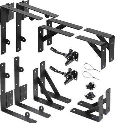2 PCS Anti Sag Gate Kit Bracket and Latch Wooden Fence Heavy Duty Durable Black