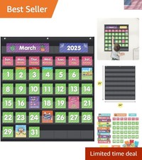 Durable Wall-Hanging Classroom Calendar with 71 Flash Cards for Kids' Learning