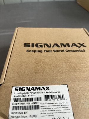 NEW Signamax MI10010 I-1100 Gigabit SFP PoE+ Industrial Media Converter