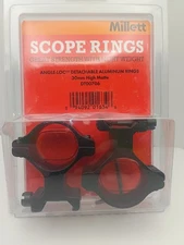 Millett Aluminum Angle-Loc Detachable High Scope Rings - 1'' - Matte Finish