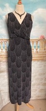 Evening Dress 14 Black Silver NEW Roman Ballgown Glitter Stretch 20s Deco Gatsby