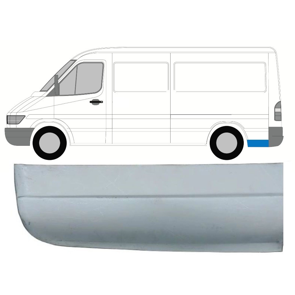 Lower rear wing repair panel for Volkswagen LT 1996-2005 / Left