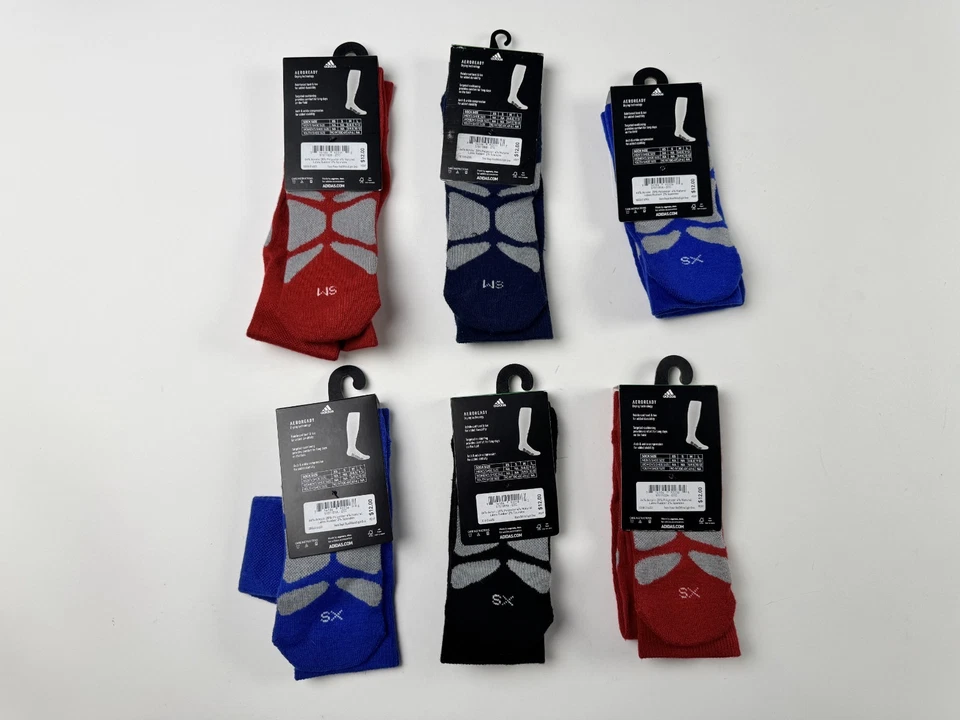 Lote de 6 calcetines Adidas Icon Over The Calf de béisbol/softbol rojos, azules, negros NUEVO Foto 2 de 4