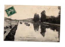 CPA - 18 - VIERZON - Sur le Canal - animée - attelage - péniche - voyagé en 1907