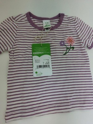 T-Shirt Mädchen in Größe 80 von Alana aus Bio Baumwolle Kurzarm Lila gestreift