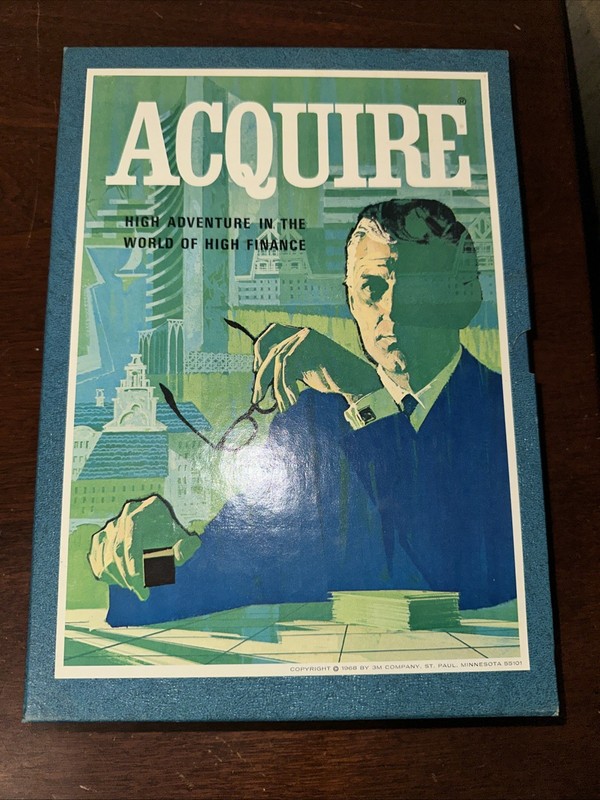 Vintage 1968 AQUIRE 3M Board Game Adventure In World of High Finance Complete