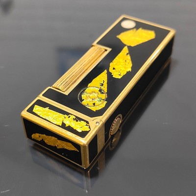 dunhill Roller Gas Lighter Gold Leaf GP Gold/Black