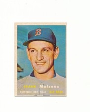 frank malzone 1957 topps baseball card # 355 hi number ex cond.