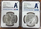 2024 US Mint Morgan & Peace Dollar $1 Set Advance Releases NGC MS70