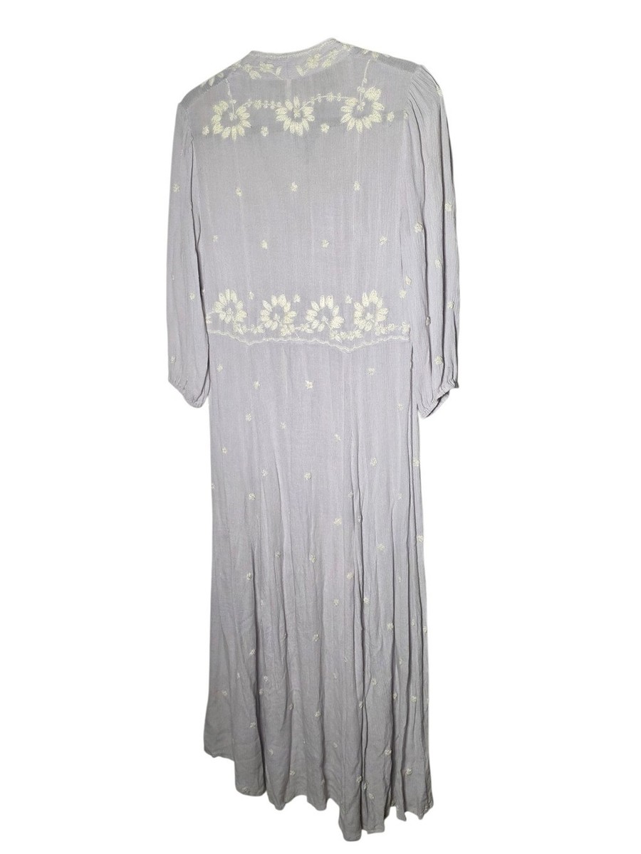 Free People Embroidered Fable Maxi Dress Lilac Floral Size XS View 6