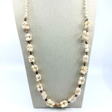 Natural Shell Statement Necklace Boho Beachy Long Strand Festival Accessory