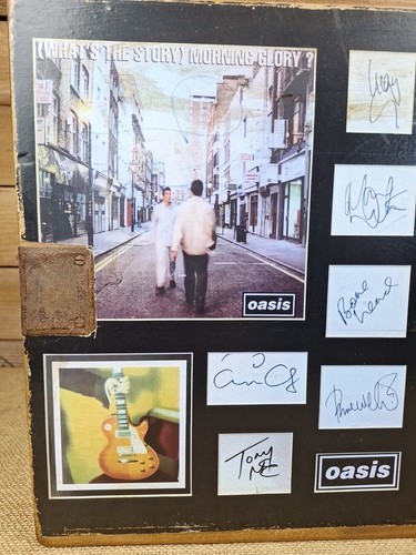 12" Decorative Oasis What's The Story Vinyl Record Crate Box - Picture 3 of 23