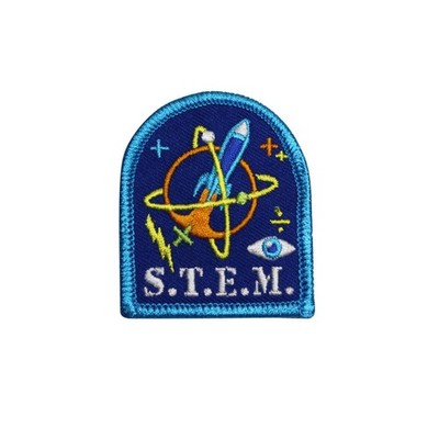 STEM Embroidered Iron On Patch - Science Technology Engineering Math - 96-O