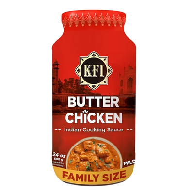 KFI Butter Chicken Cooking Sauce, 24 oz Jar, Family Size, Vegetarian, Gluten-Fre