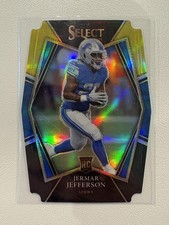 Jermar Jefferson 2021 Panini Select #200 Black and Gold Prizm Die Cut RC TY1
