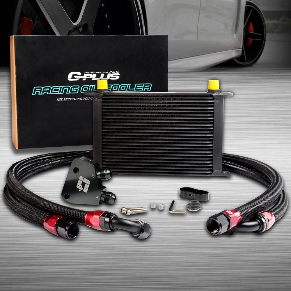 for GM LS1 LS2 LS3 Oil Cooler Kit 25 Row AN10 10AN Black Sandwich Plate Aluminum