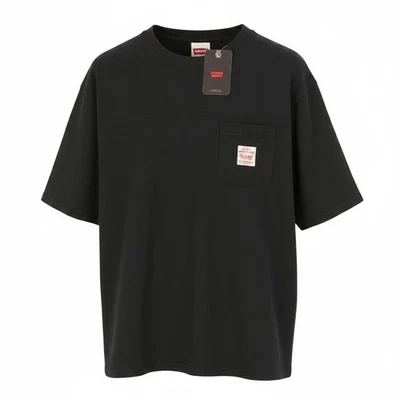LEVI'S Herren Loose T-Shirt XL Schwarz Trikot Rundhals Mit Brusttasche Kurzarm - Bild 1 von 4