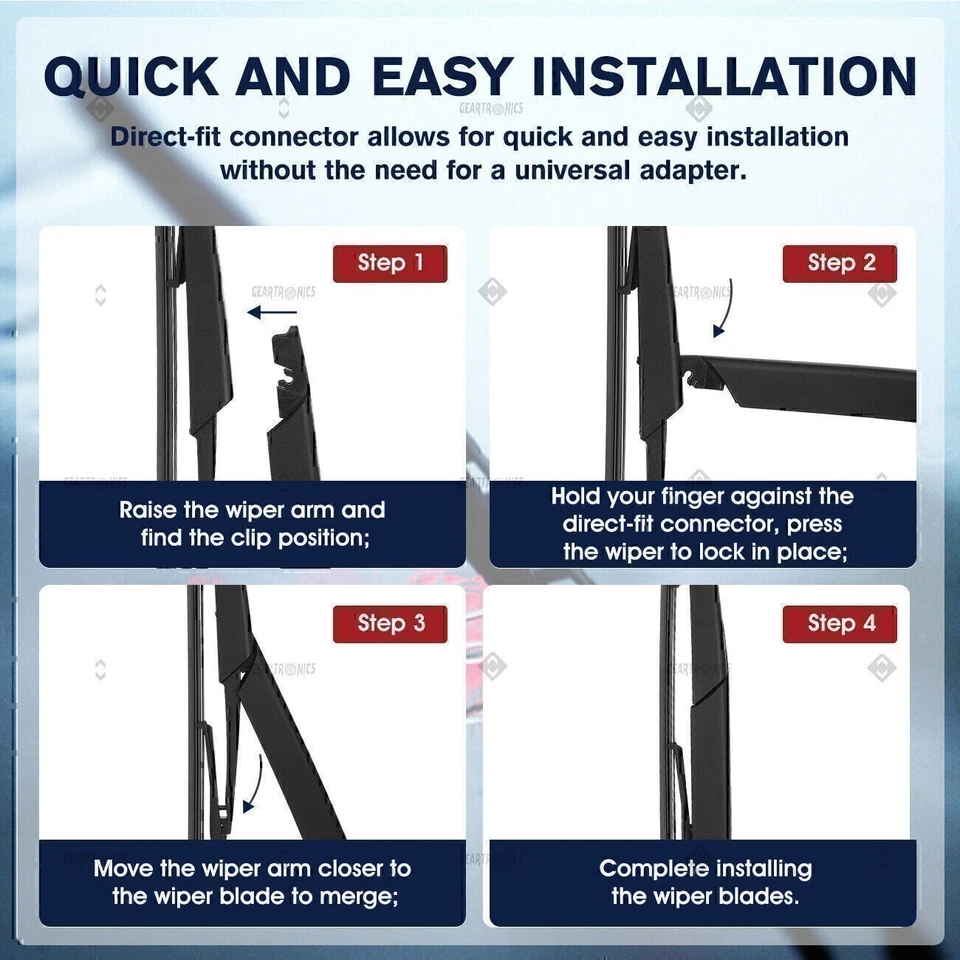 2 件装适用于福特 Expedition 2009 2010 - 2016 后挡风玻璃雨刮臂和刀片 1F — 第 3/4 张图片
