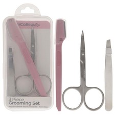 Grooming Kit - Stainless Steel Brow Razor, Tweezers And Scissors - Remove Unw...
