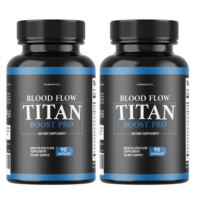 Blood Flow Titan Boost Pro Mens Blood Flow Supplement - 90 Capsules | Pack of 2