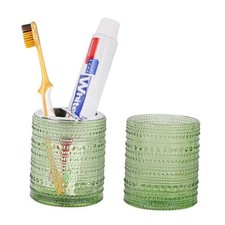 Toothbrush Holders for Bathrooms,Glass Toothbrush Holder,10oz Bathroom Green