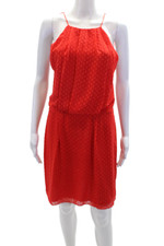 Samsoe & Samsoe Womens Open Back Lace Trim Short Willow Dress Red Size Medium
