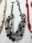 Beautiful Glass bead necklaces with Glass heart + enamel pendants Lot of 3 — photo 6