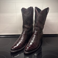 Tecovas The Cooper In Black Cherry Nile Crocodile 10.5d Cowboy Boots