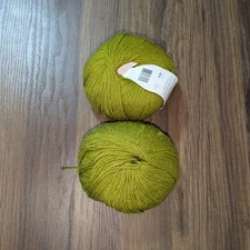 Classic Elite Yarns Liberty Wool Light 2 Balls Color 6615 Green 1 No Label 50g 2