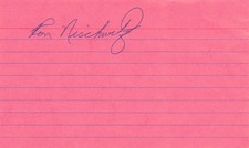 Ron Nischwitz - Indians - Signed Autographed 3x5 Index Card 216