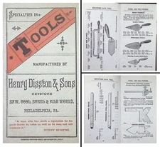 Orig. Henry Disston & Sons 1890  Catalog of "Specialties in Tools"- mjdtoolparts