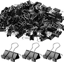 160 PCS Medium Binder Clips 1 Inch, Metal Paper Clamps Bulk, Black Clips for Hom