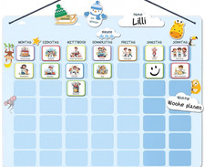 XL Magnettafel 300 Magnete Wochenplaner Kinder Montessori Aufgabenplan OFFENEBOX