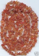 Carnelian Semi-Precious Stone Bead Chips 32" Strand