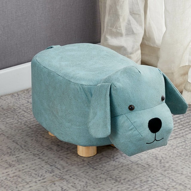 Kids Novelty Footstool Foot Stool Round Animal Padded Seat Home
