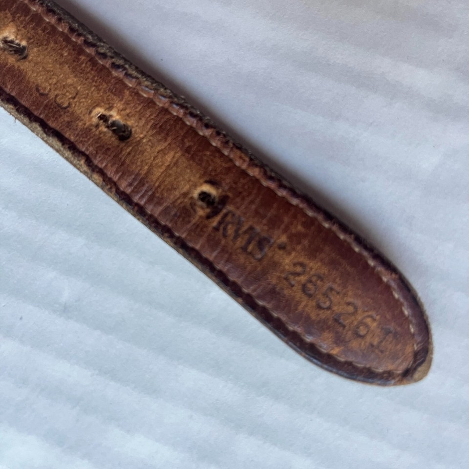 Vtg Orvis Mens Belt Leather Stretch Braided Woven Sz 38 Blue Green Made