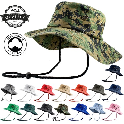 Unisex 100% Cotton Bucket Hat Fishing 