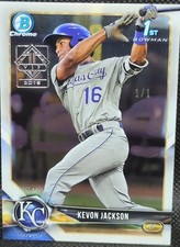 KEVON JACKSON 2019 Topps Transcendent VIP PARTY 2018 Bowman Chrome RC 1/1 Royals