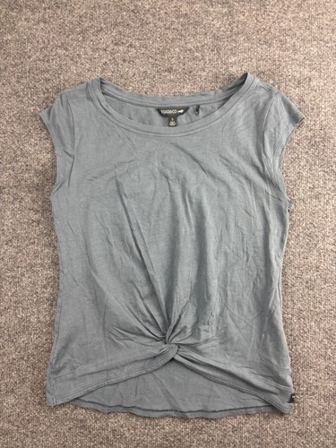 Toad & Co Anza Top Women's S Gray Twist Front Cap Short Sleeve Organic Cotton