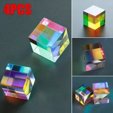 4PC Optical Glass X-cube Dichroic Cube Prism RGB Combiner splitter Home Decor~