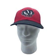 Vtg Wisconsin Badgers Youth Baseball Cap Red Black Embroidered Logo Going Yard