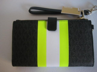 Michael Kors Wristlets Double Zip Wristlet iPhone 7 8 Clutch Black 