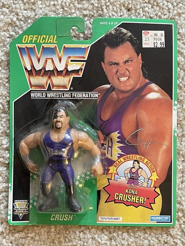 Vintage 1994 Hasbro WWF Crush Green Card Rare Fact...