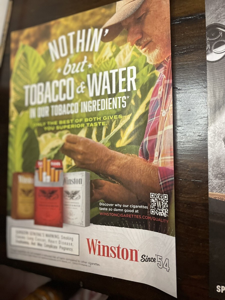 are winston cigarettes chemical free WINSTON CIGARETTE AD Tobacco & Water Nothing But Tobacco & Water Ad#24423