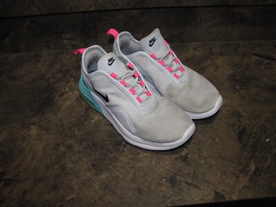 NIKE AIR MAX MOTION WHITE AQUA PINK WOMENS 7 NICE USED WORN KIX see pics-details
