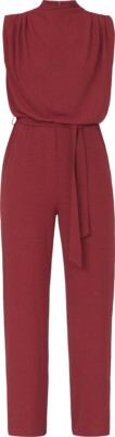 SISTERS POINT Jumpsuit Damen M L Bordeaux ärmellos Stehkragen elegant Einteiler