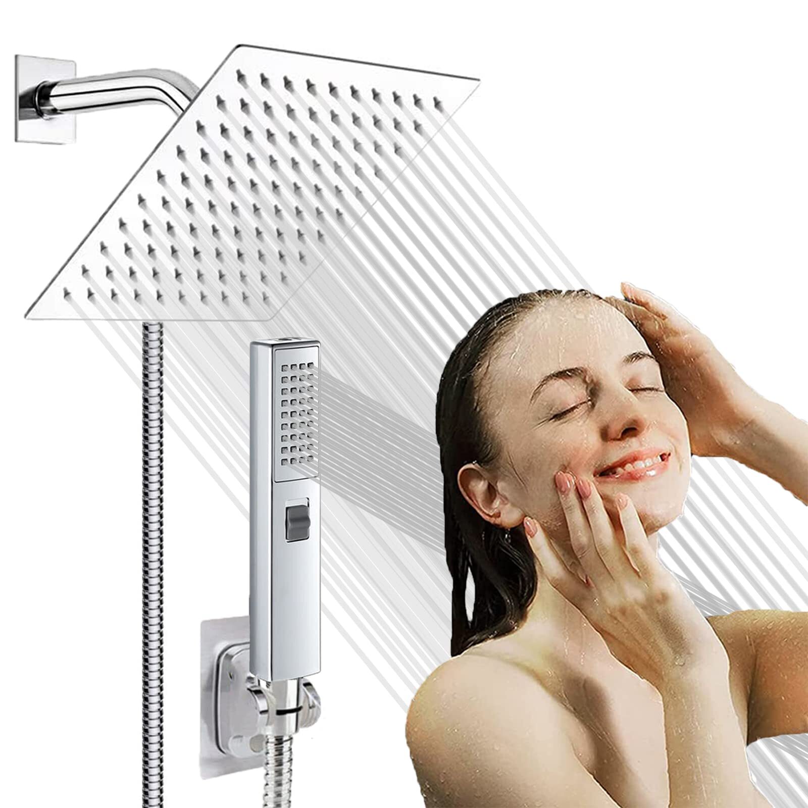 Dual Shower Heads with Handheld Spray Combo, 6