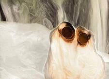 Tonito Original ACEO painting.Miniature fine art.Organic realism.NOMAD'S Life 9