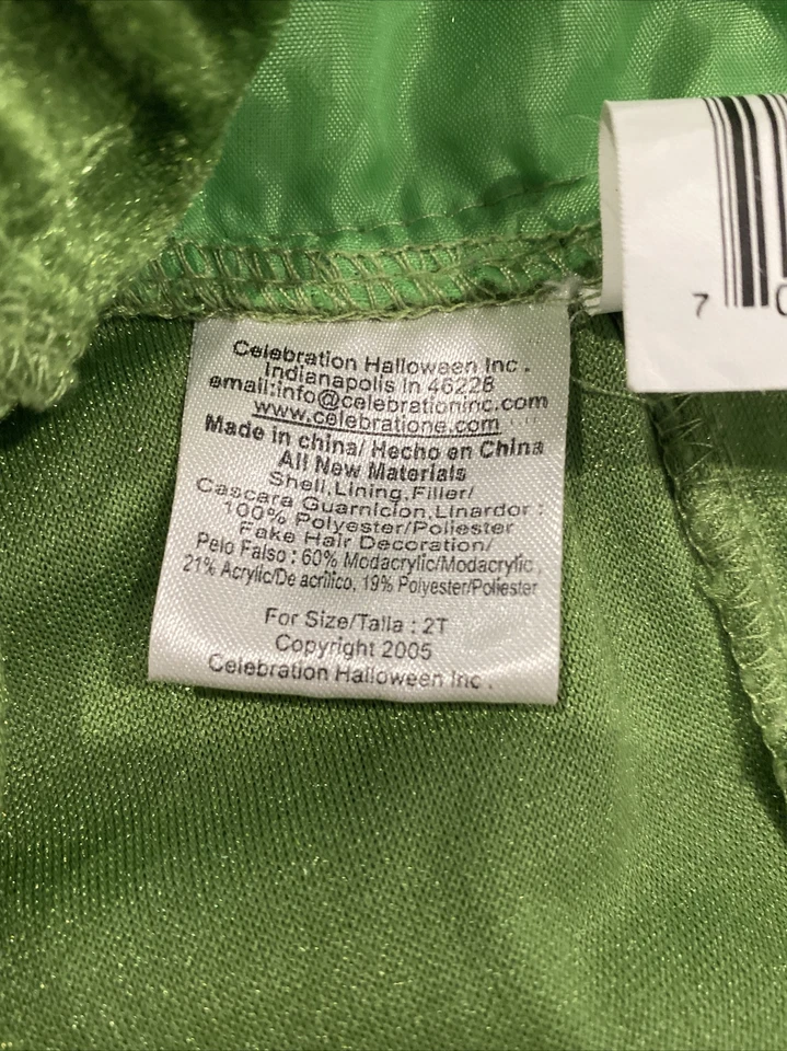Celebración Halloween Gofy Pájaro Disfraz Verde Amarillo Niños Niñas Talla 2T ¡Limpio! Foto 4 de 4