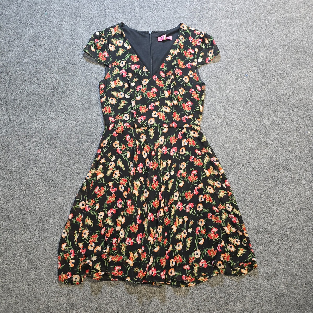 betsey johnson cocktail dresses Vintage Betsey Johnson New York Silk Floral Embroidery Strapless Tea Party  Dress